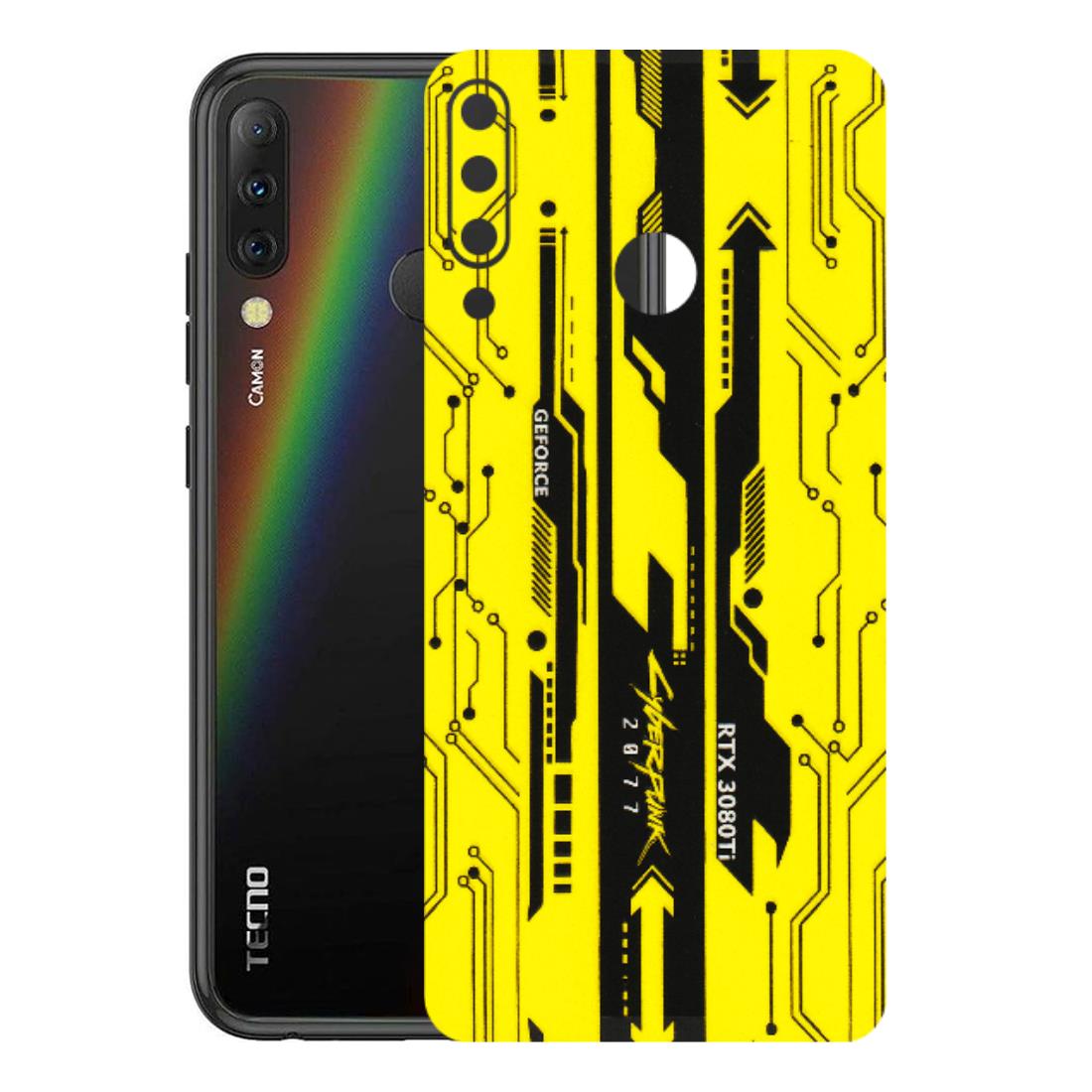 Tecno Phone Skins (All Models) - Yellow Cyberpunk - 3D Embossed Finish (L-93) Tecno Camon i4