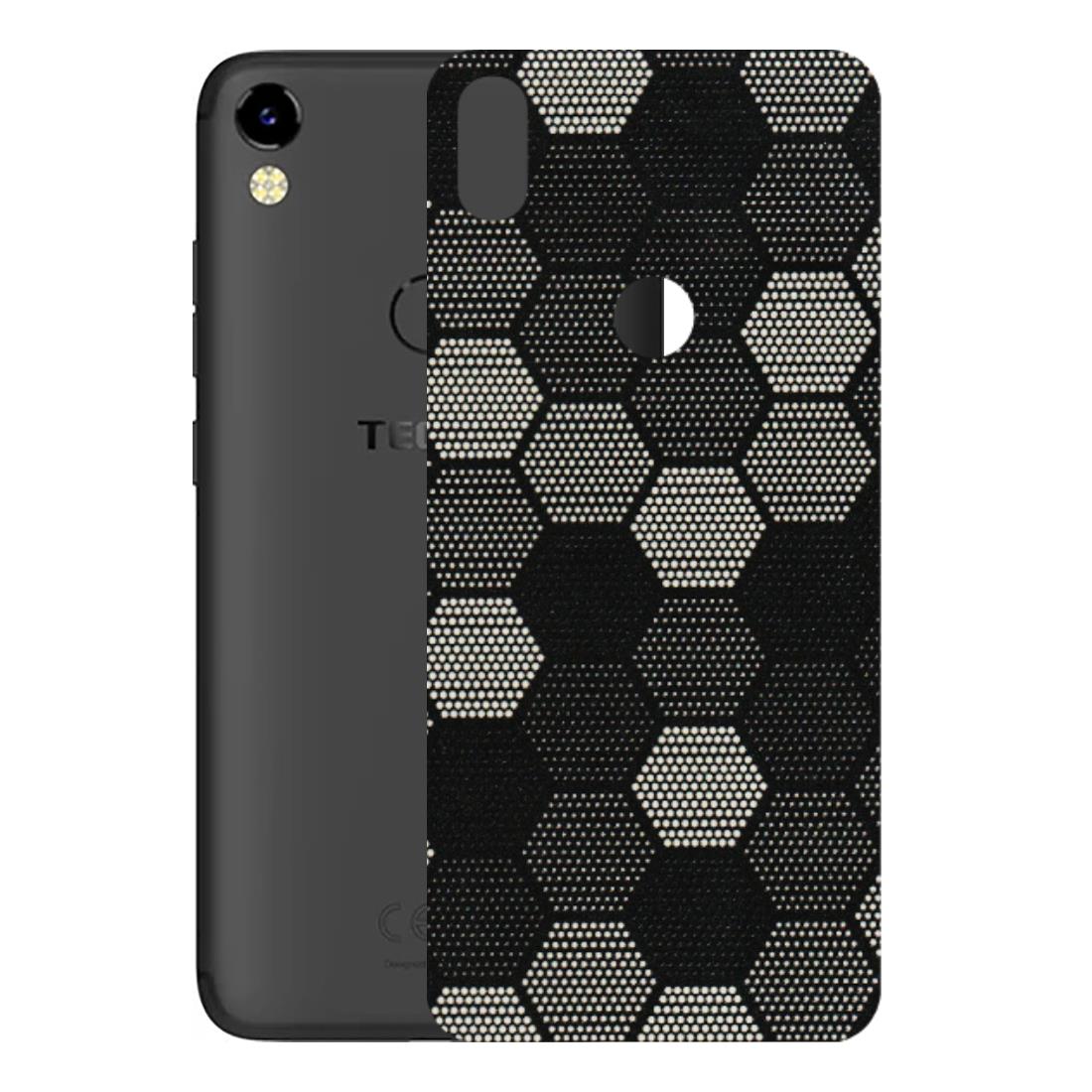 Tecno Phone Skins (All Models) - Black & White Dotted Honeycomb Texture - 3D Embossed Finish (L-202) Tecno Camon i Air