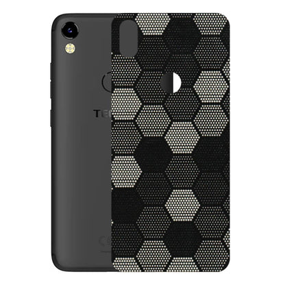 Tecno Phone Skins (All Models) - Black & White Dotted Honeycomb Texture - 3D Embossed Finish (L-202) Tecno Camon i Air
