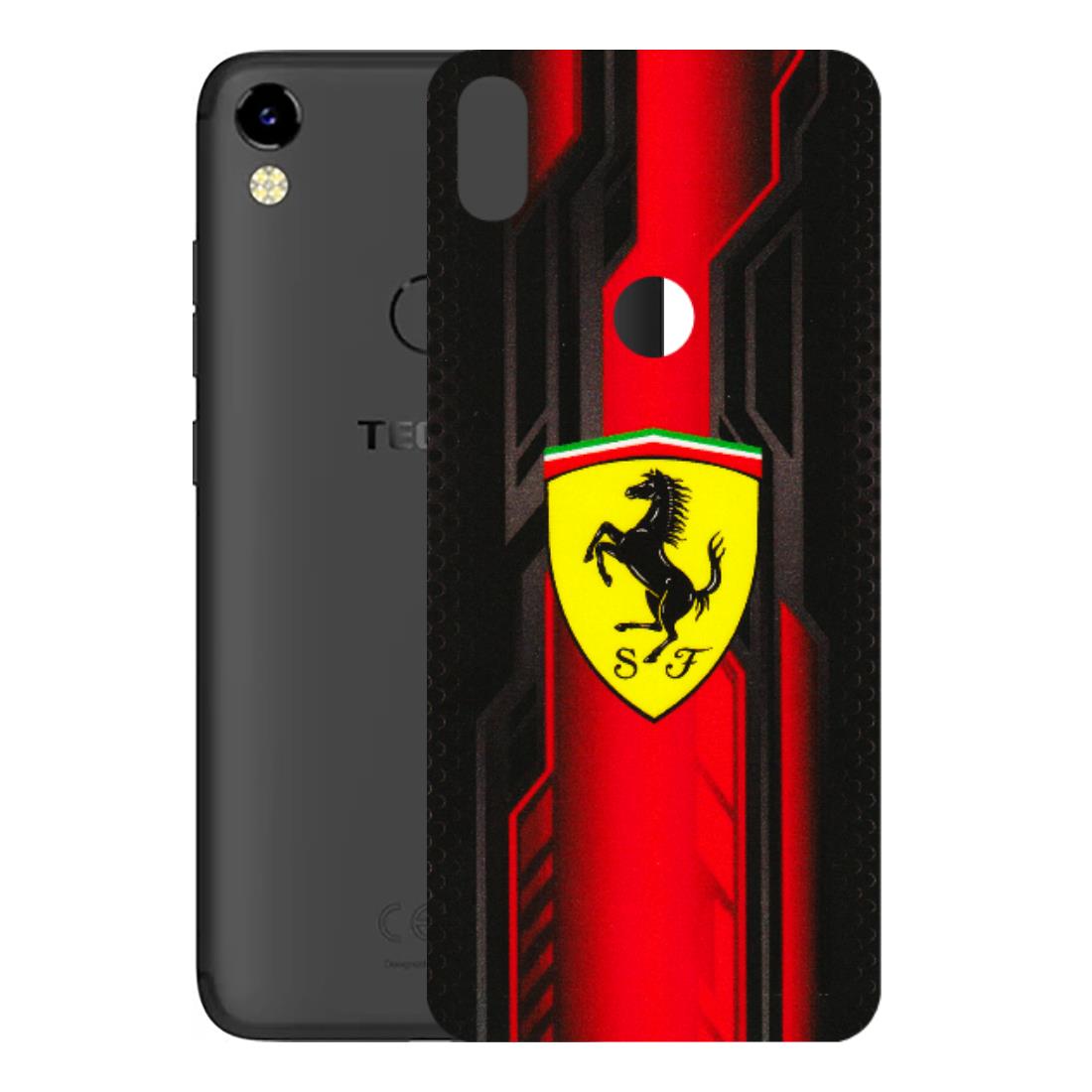Tecno Phone Skins (All Models) - Black Ferrari Logo - 3D Embossed Finish (L-253) Tecno Camon i Air