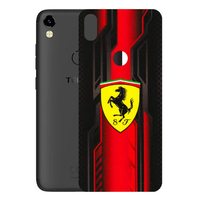Tecno Phone Skins (All Models) - Black Ferrari Logo - 3D Embossed Finish (L-253) Tecno Camon i Air