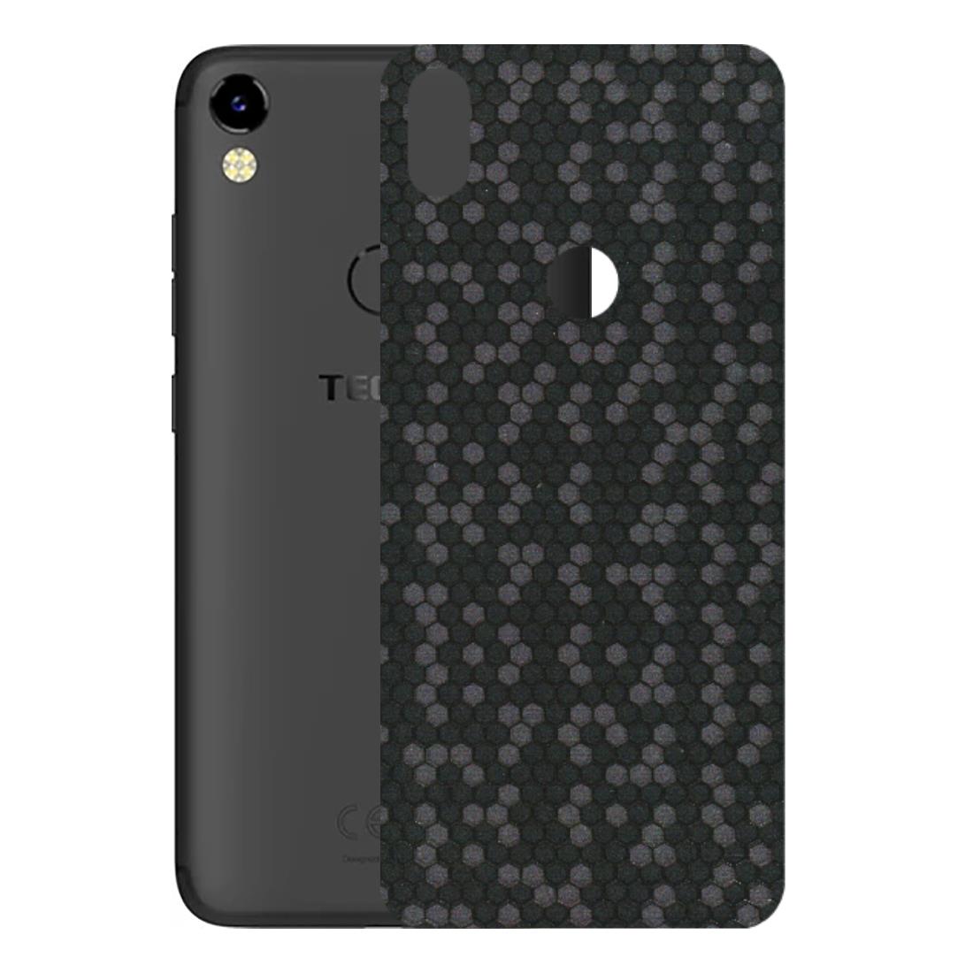 Tecno Phone Skins (All Models) - Black Grey Honeycomb Sober - 3D Embossed Finish (L-85) Tecno Camon i Air