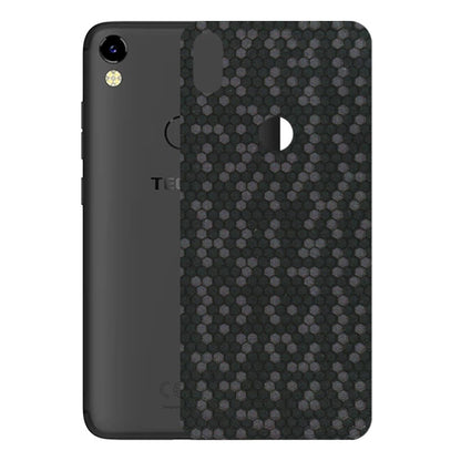 Tecno Phone Skins (All Models) - Black Grey Honeycomb Sober - 3D Embossed Finish (L-85) Tecno Camon i Air