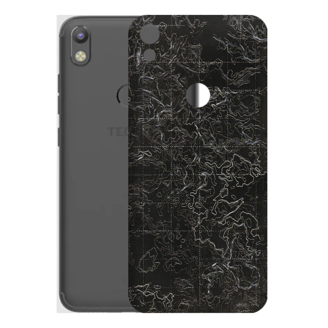 Tecno Phone Skins (All Models) - Black map Texture - 3D Embossed Finish (L-201) Tecno Camon i