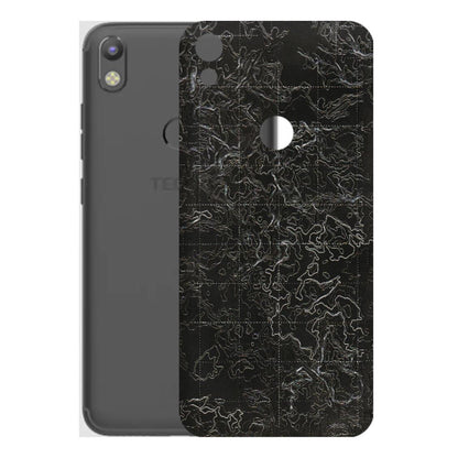 Tecno Phone Skins (All Models) - Black map Texture - 3D Embossed Finish (L-201) Tecno Camon i