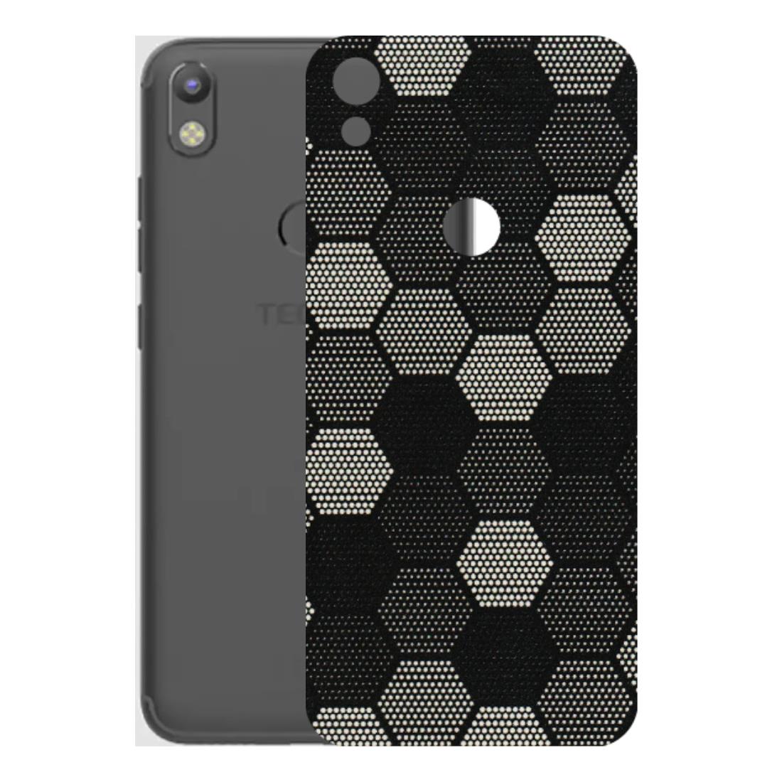 Tecno Phone Skins (All Models) - Black & White Dotted Honeycomb Texture - 3D Embossed Finish (L-202) Tecno Camon i