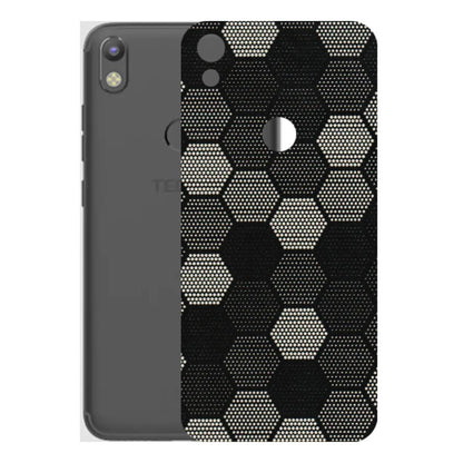 Tecno Phone Skins (All Models) - Black & White Dotted Honeycomb Texture - 3D Embossed Finish (L-202) Tecno Camon i