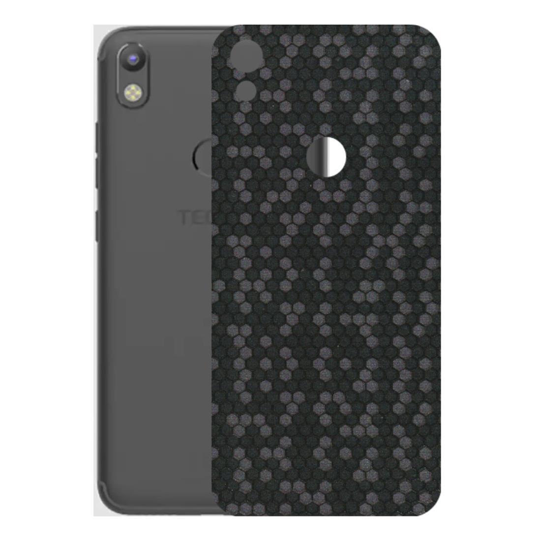 Tecno Phone Skins (All Models) - Black Grey Honeycomb Sober - 3D Embossed Finish (L-85) Tecno Camon i