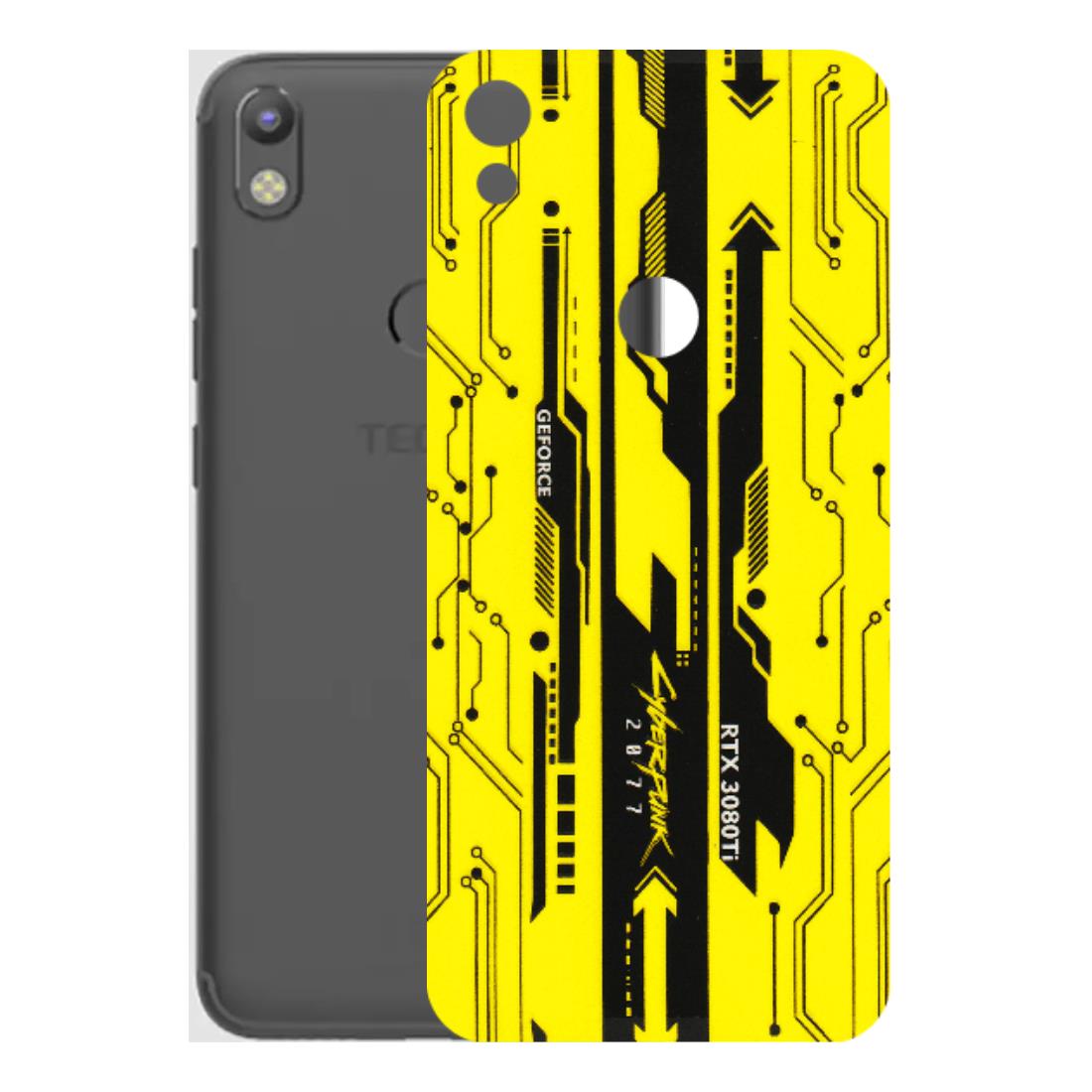Tecno Phone Skins (All Models) - Yellow Cyberpunk - 3D Embossed Finish (L-93) Tecno Camon i