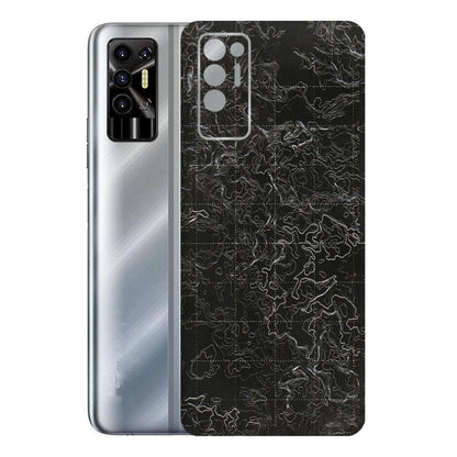 Tecno Phone Skins (All Models) - Black map Texture - 3D Embossed Finish (L-201) Tecno Pova 2