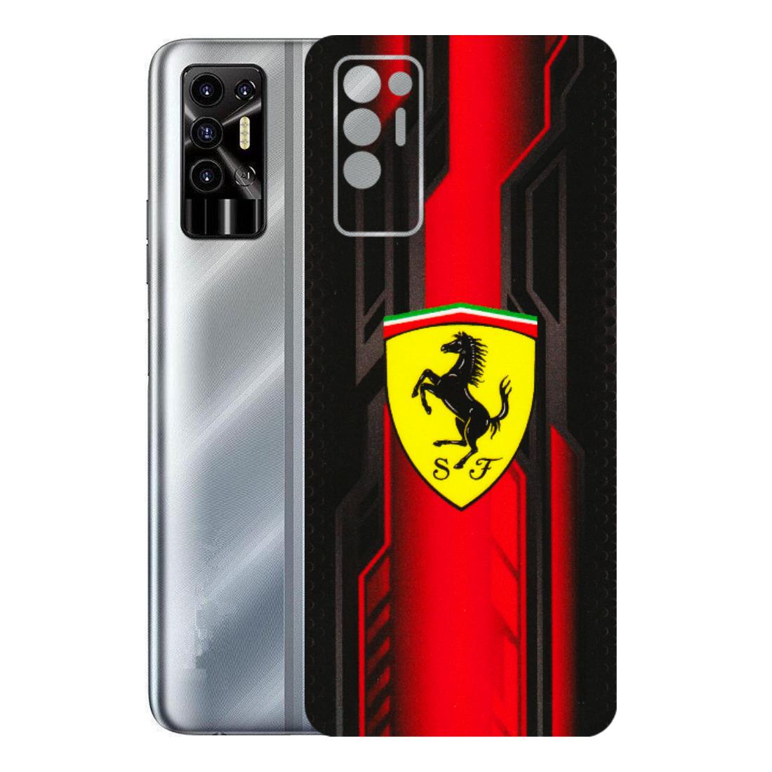 Tecno Phone Skins (All Models) - Black Ferrari Logo - 3D Embossed Finish (L-253) Tecno Pova 2