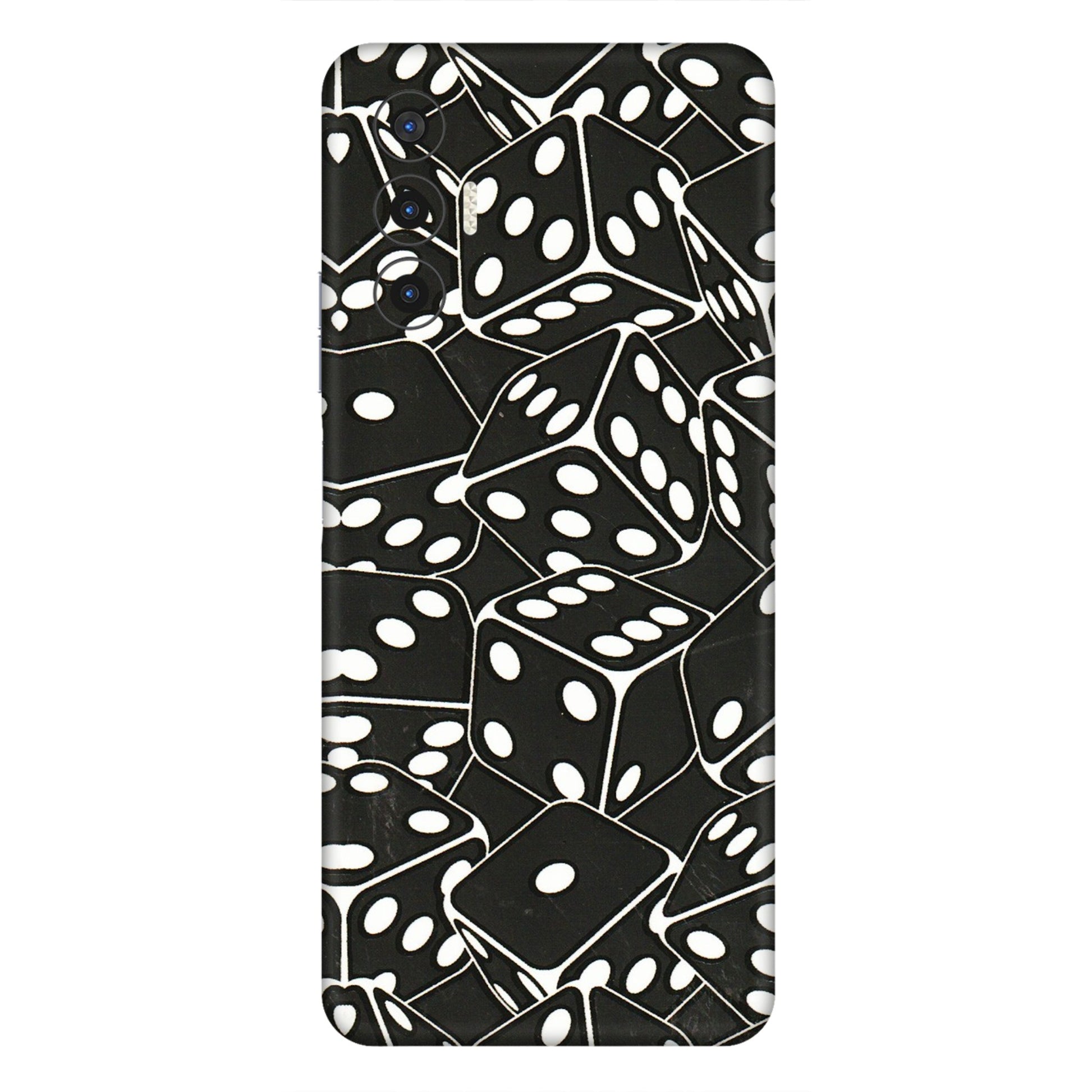 Tecno Phone Skins (All Models) - Big Black Dices - 3D Embossed Finish (L-106) Tecno Pova 3