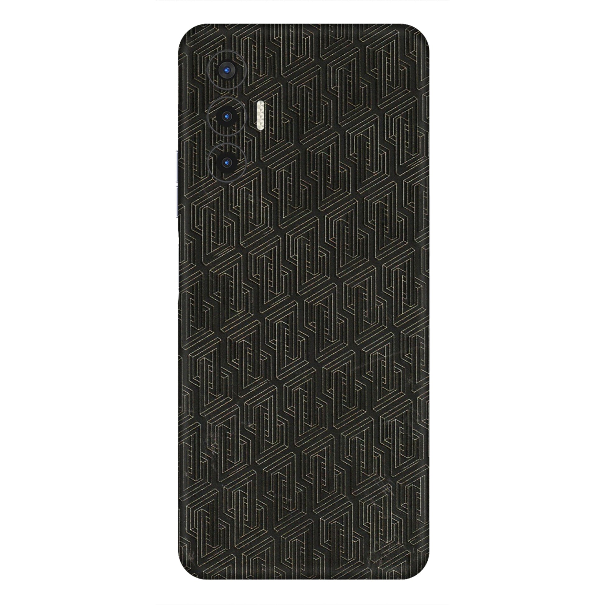 Tecno Phone Skins (All Models) - Black Abstract Pattern - 3D Embossed Finish (L-117) Tecno Pova 3