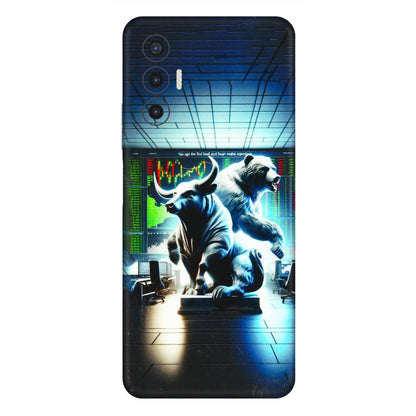 Tecno Phone Skins (All Models) - Stock Market Sensex Bear vs Bulls - 3D Embossed Finish (L-15) Tecno Pova 3