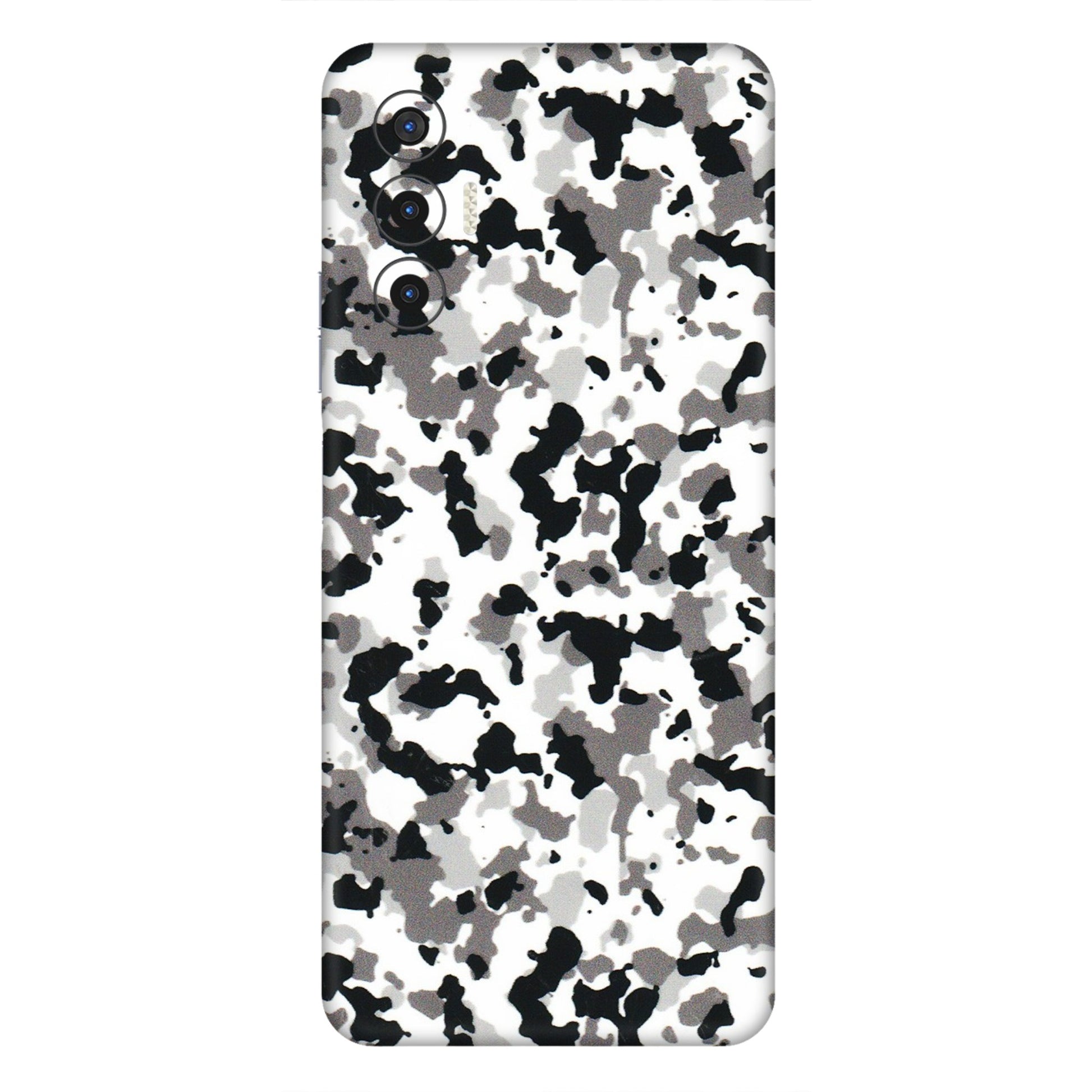 Tecno Phone Skins (All Models) - White Black Camouflage - 3D Embossed Finish (L-18) Tecno Pova 3