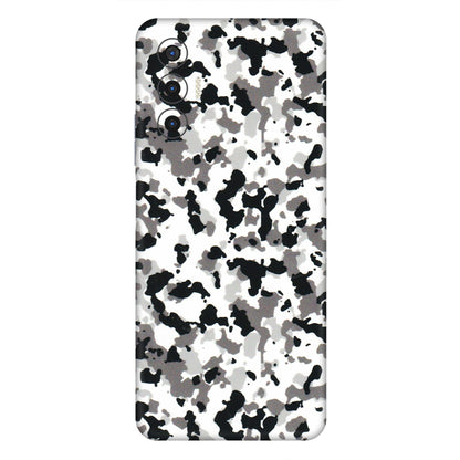 Tecno Phone Skins (All Models) - White Black Camouflage - 3D Embossed Finish (L-18) Tecno Pova 3