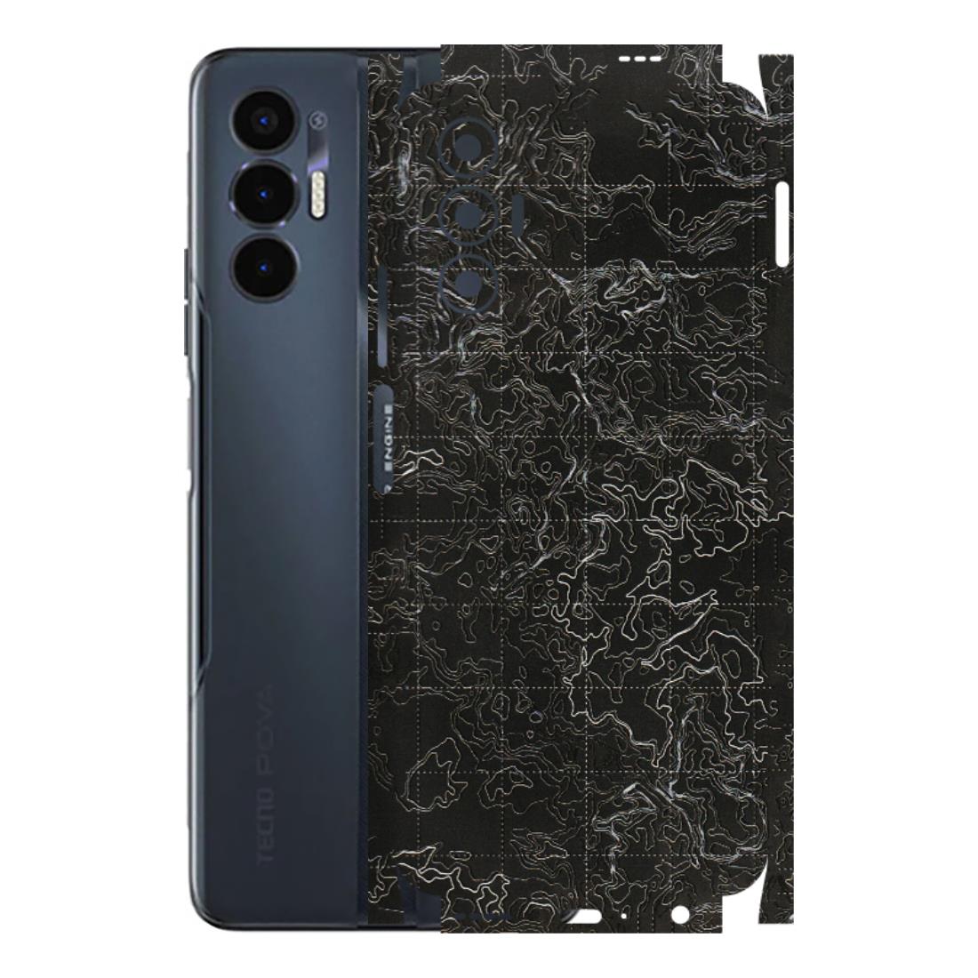 Tecno Phone Skins (All Models) - Black map Texture - 3D Embossed Finish (L-201) Tecno Pova 3