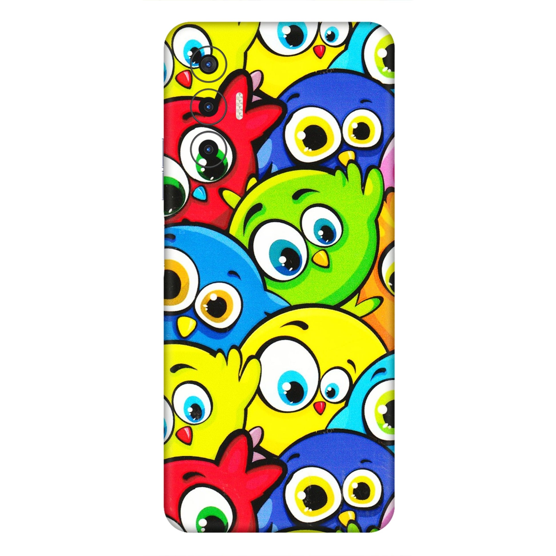 Tecno Phone Skins (All Models) - Cute Fluffy Birds - 3D Embossed Finish (L-213) Tecno Pova 3