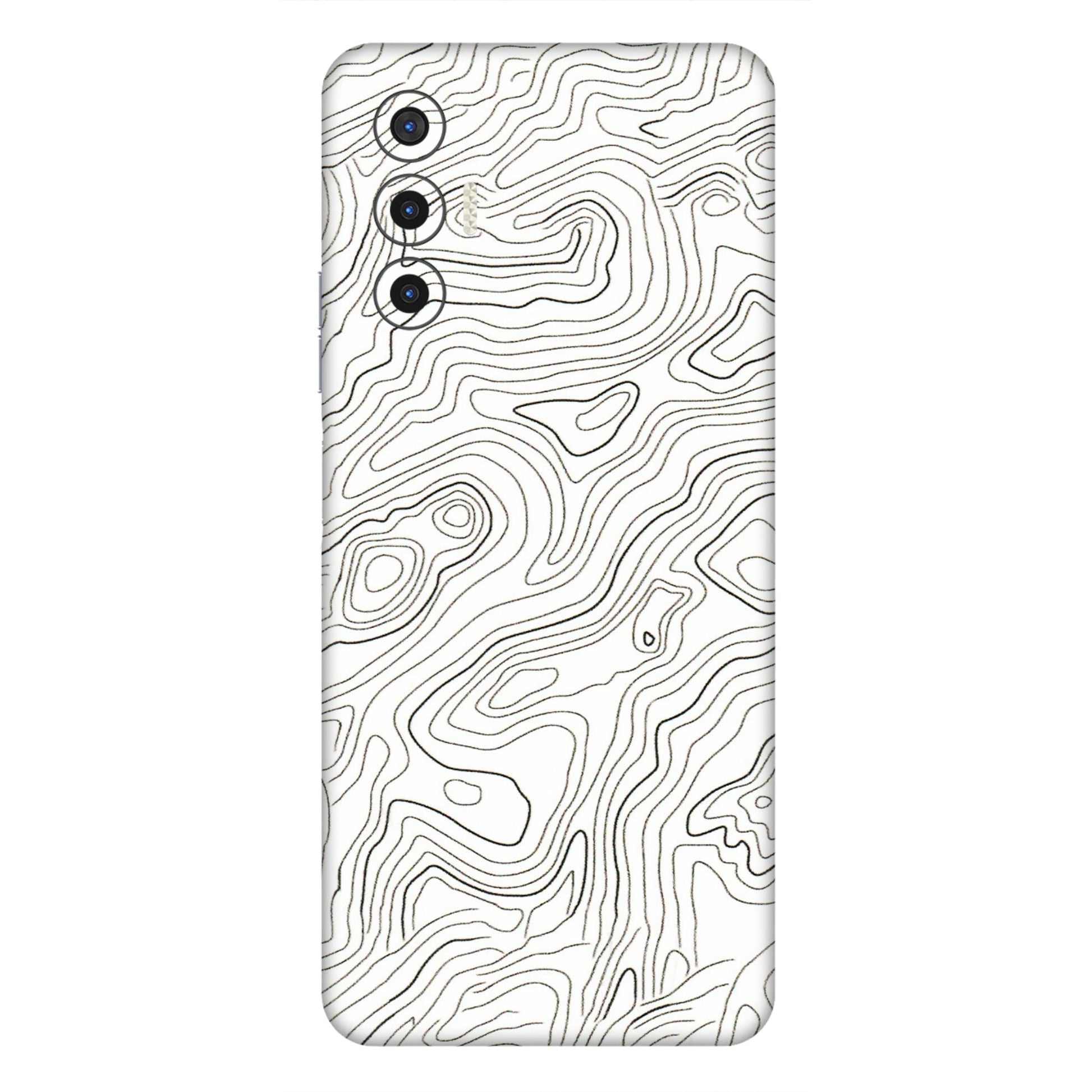 Tecno Phone Skins (All Models) - White Black Swirls - 3D Embossed Finish (L-219) Tecno Pova 3