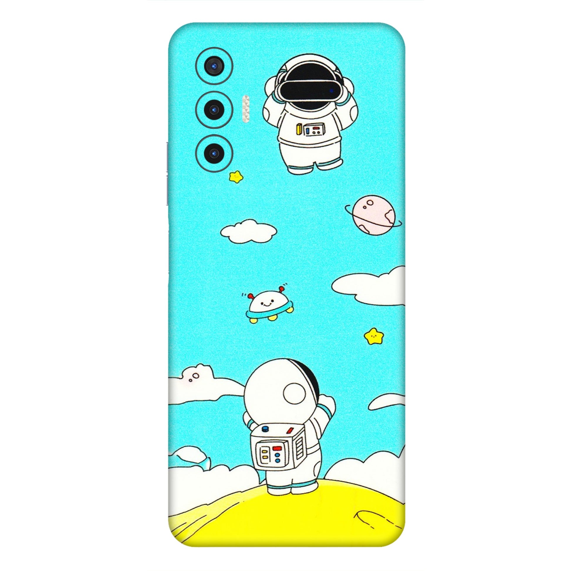 Tecno Phone Skins (All Models) - Blue Skies Astro Float - 3D Embossed Finish (L-230) Tecno Pova 3