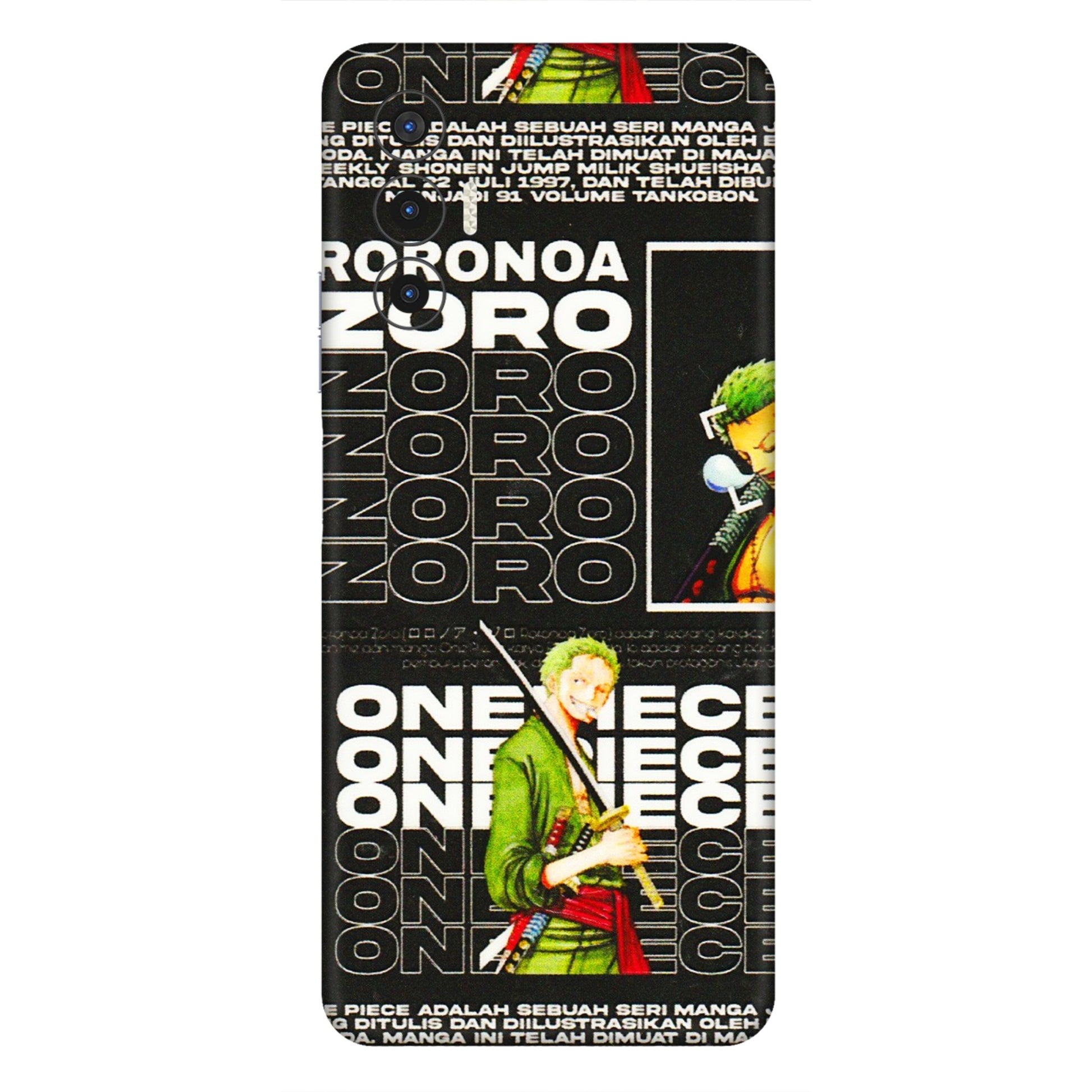 Tecno Phone Skins (All Models) - One Piece Zoro - 3D Embossed Finish (L-250) Tecno Pova 3