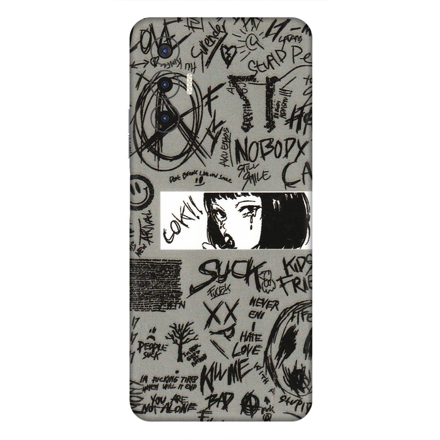 Tecno Phone Skins (All Models) - Never Have Love Anime - 3D Embossed Finish (L-260) Tecno Pova 3