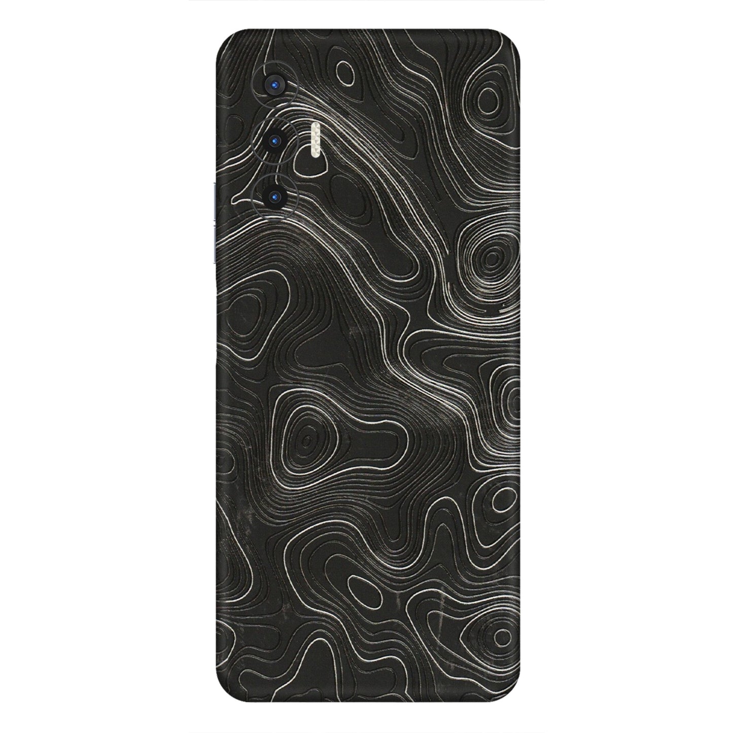 Tecno Phone Skins (All Models) - Abstract White Line Map - 3D Embossed Finish (L-269) Tecno Pova 3
