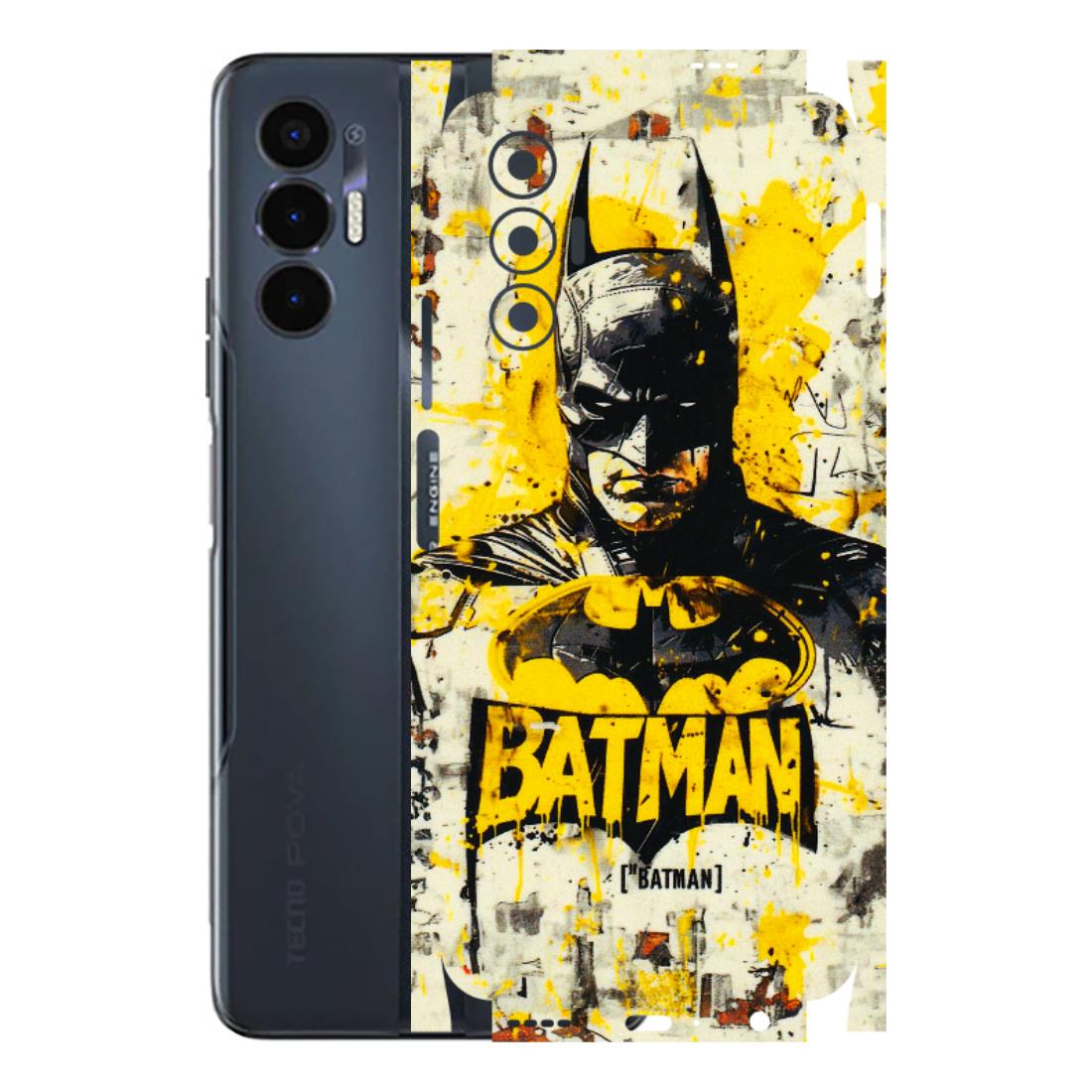 Tecno Phone Skins (All Models) - Batman Yellow BT - 3D Embossed Finish (L-304) Tecno Pova 3