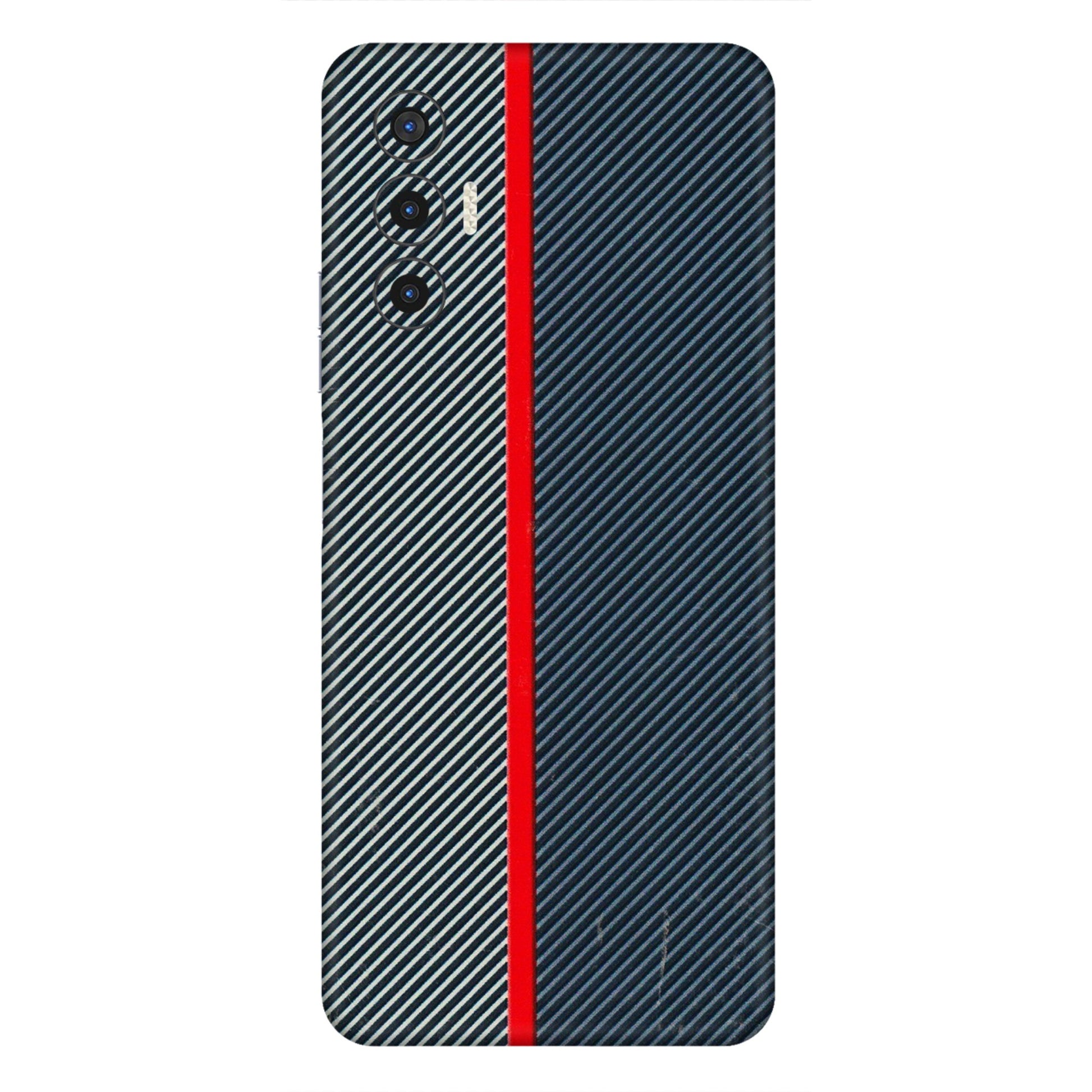 Tecno Phone Skins (All Models) - Blue Sober Lines - 3D Embossed Finish (L-305) Tecno Pova 3