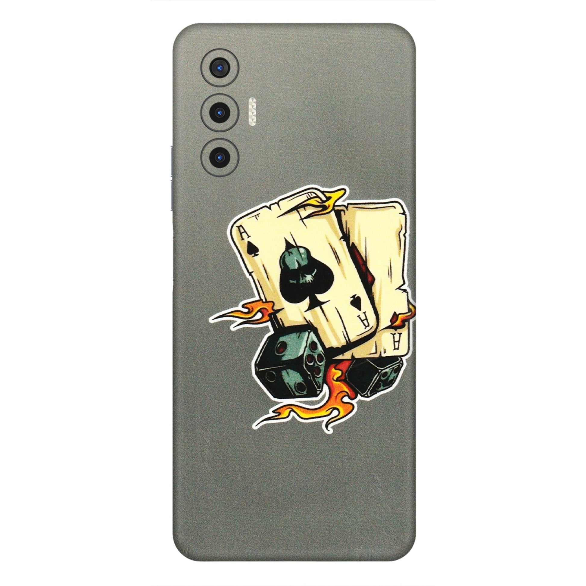 Tecno Phone Skins (All Models) - Grey Cards Of Ace - 3D Embossed Finish (L-77) Tecno Pova 3