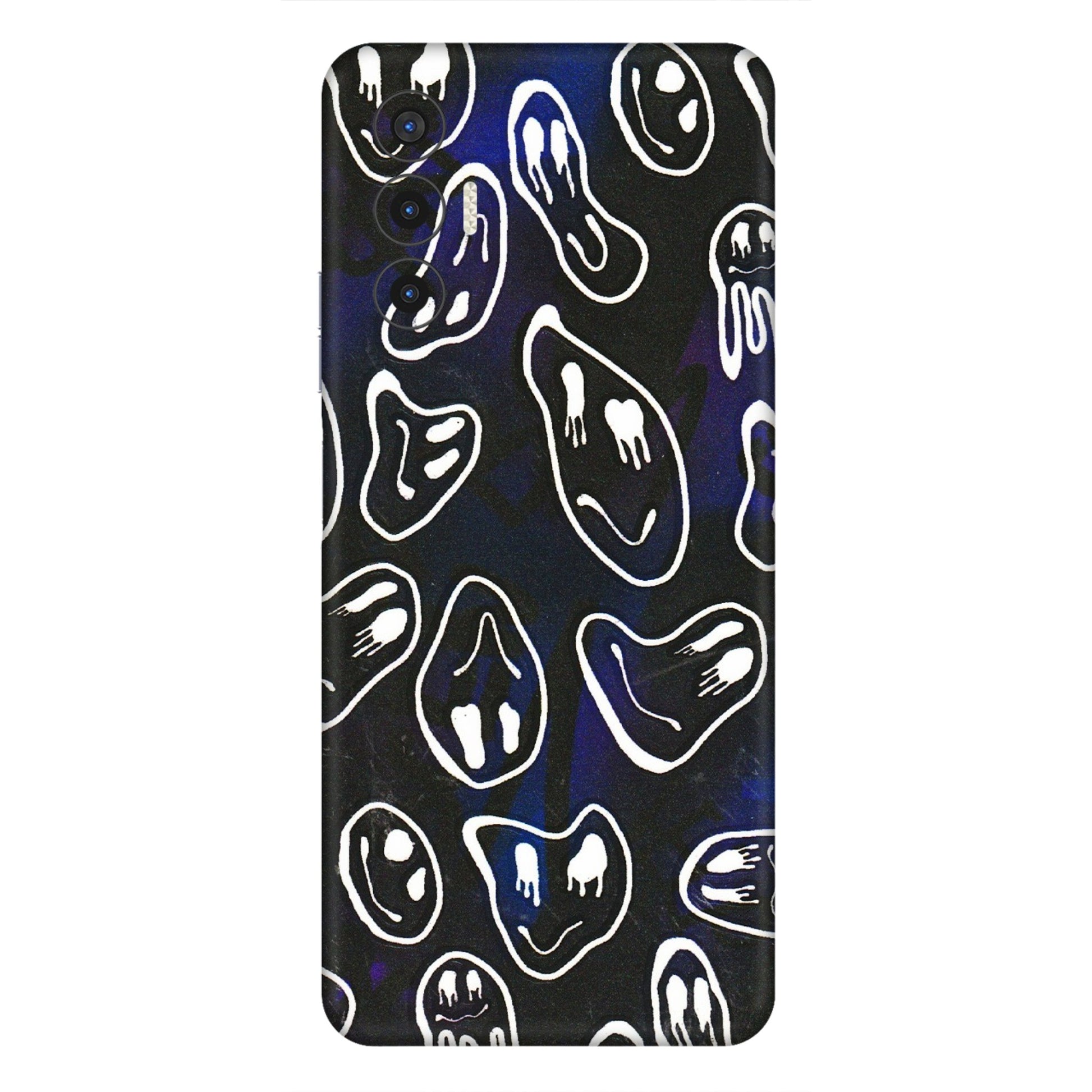 Tecno Phone Skins (All Models) - Distorted Smileys - 3D Embossed Finish (L-92) Tecno Pova 3