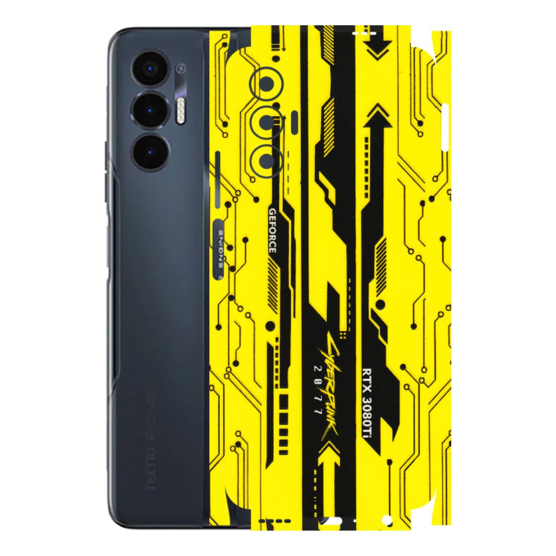 Tecno Phone Skins (All Models) - Yellow Cyberpunk - 3D Embossed Finish (L-93) Tecno Pova 3