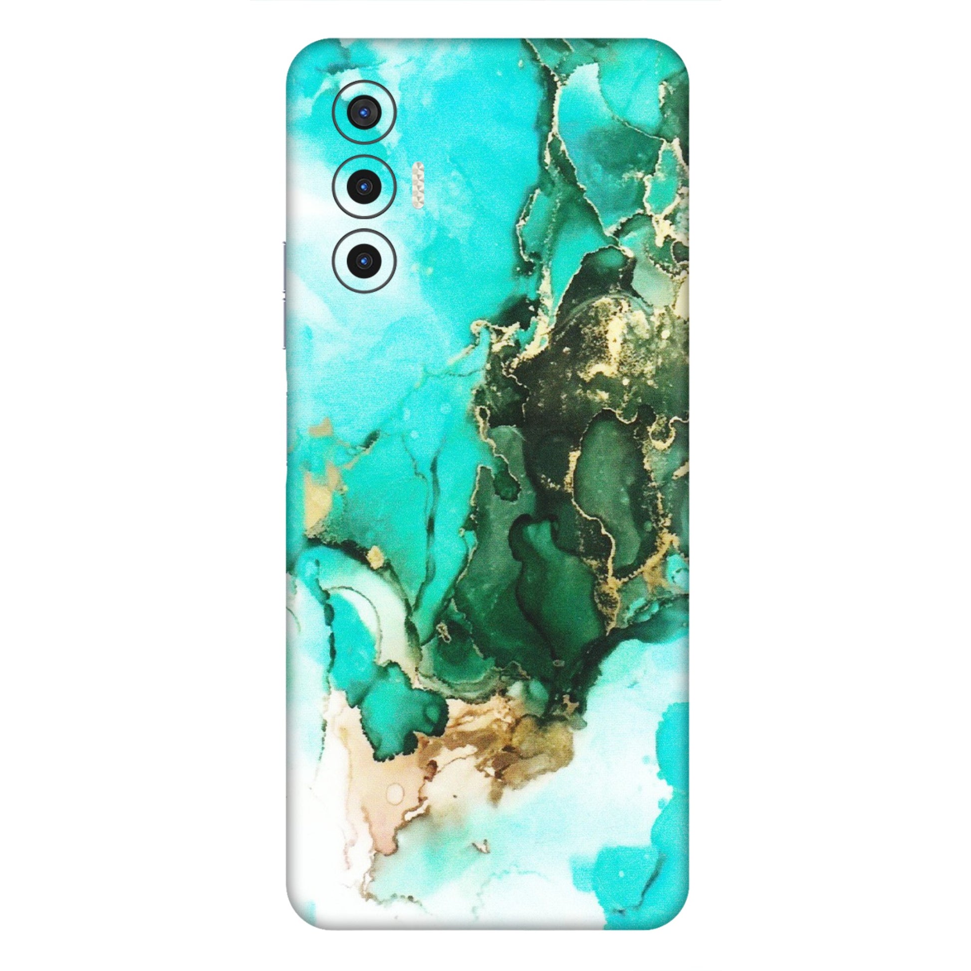 Tecno Phone Skins (All Models) - The Blue Gold Marble - Matte Finish (M-124) Tecno Pova 3