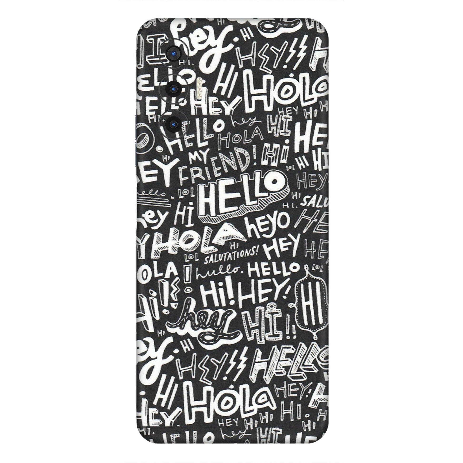 Tecno Phone Skins (All Models) - Hi Hello Doodles - Matte Finish (M-25) Tecno Pova 3