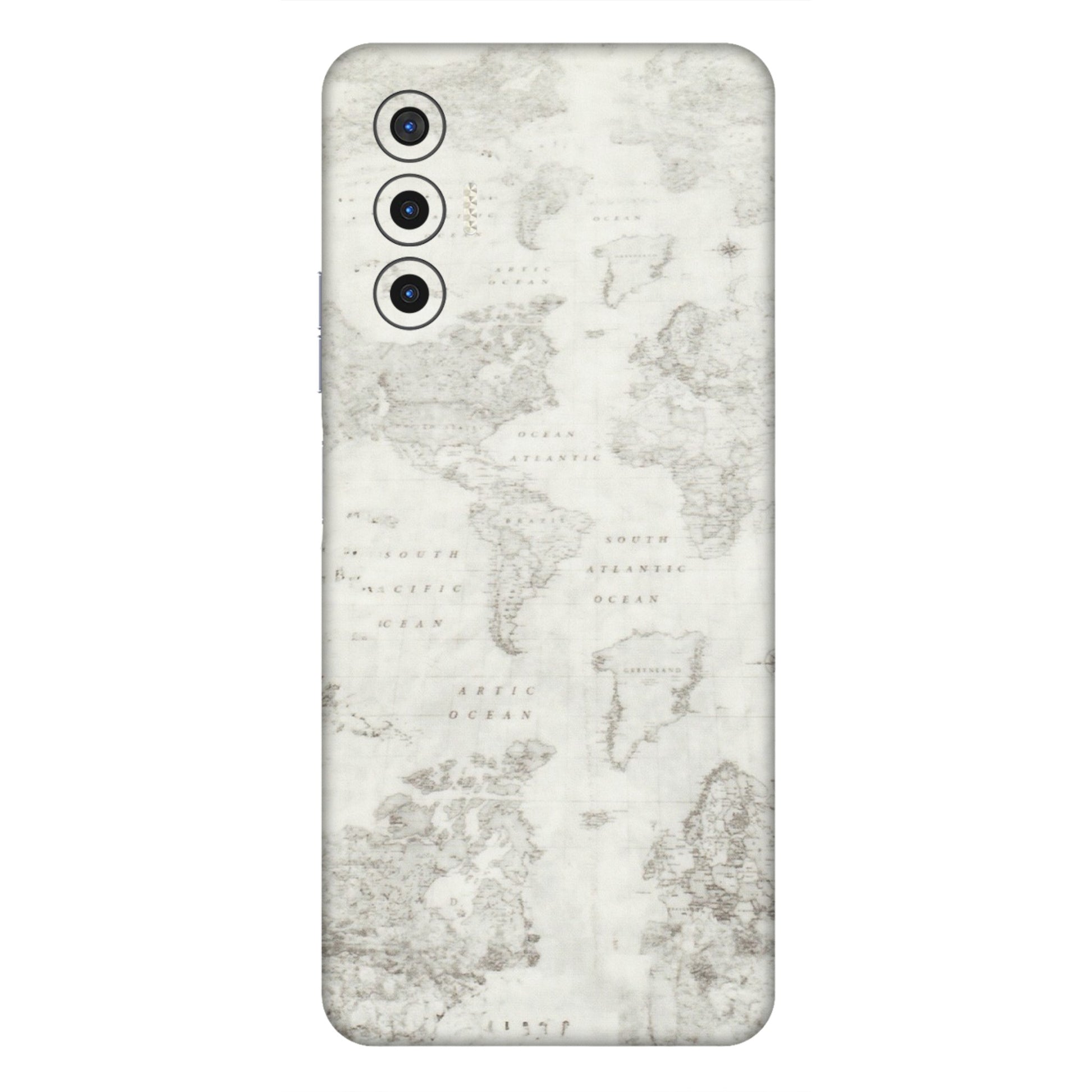 Tecno Phone Skins (All Models) - World Travel Map - Transparent Finish (T-04) Tecno Pova 3