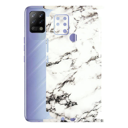 Tecno Phone Skins (All Models) - Black and White Marble Texture - 3D Embossed Finish (L-124) Tecno Pova 5G