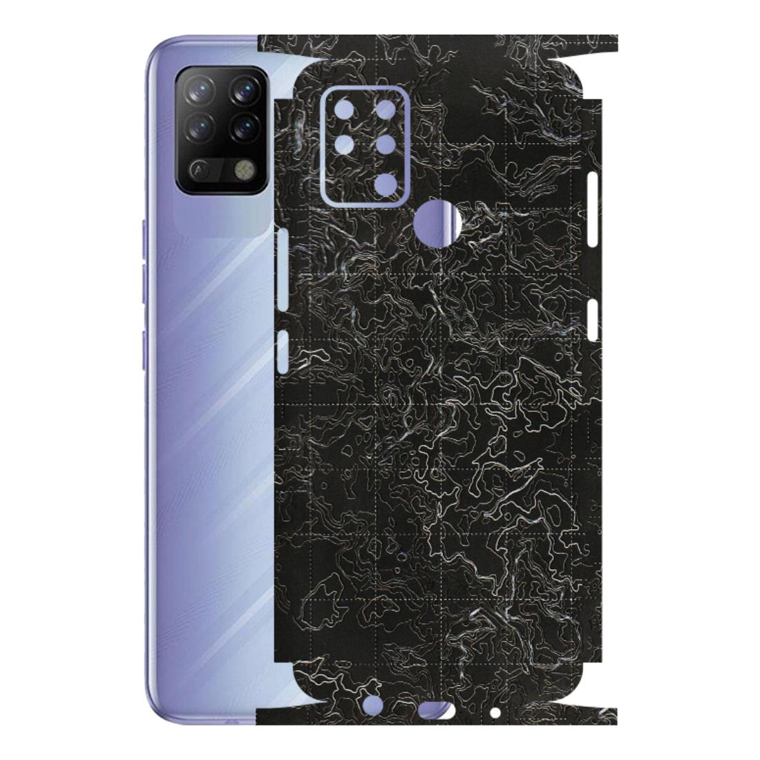 Tecno Phone Skins (All Models) - Black map Texture - 3D Embossed Finish (L-201) Tecno Pova 5G