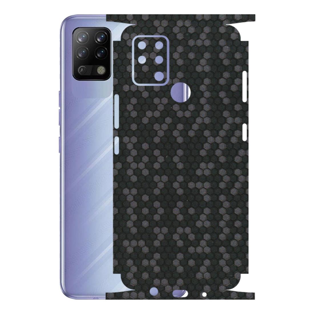 Tecno Phone Skins (All Models) - Black Grey Honeycomb Sober - 3D Embossed Finish (L-85) Tecno Pova 5G