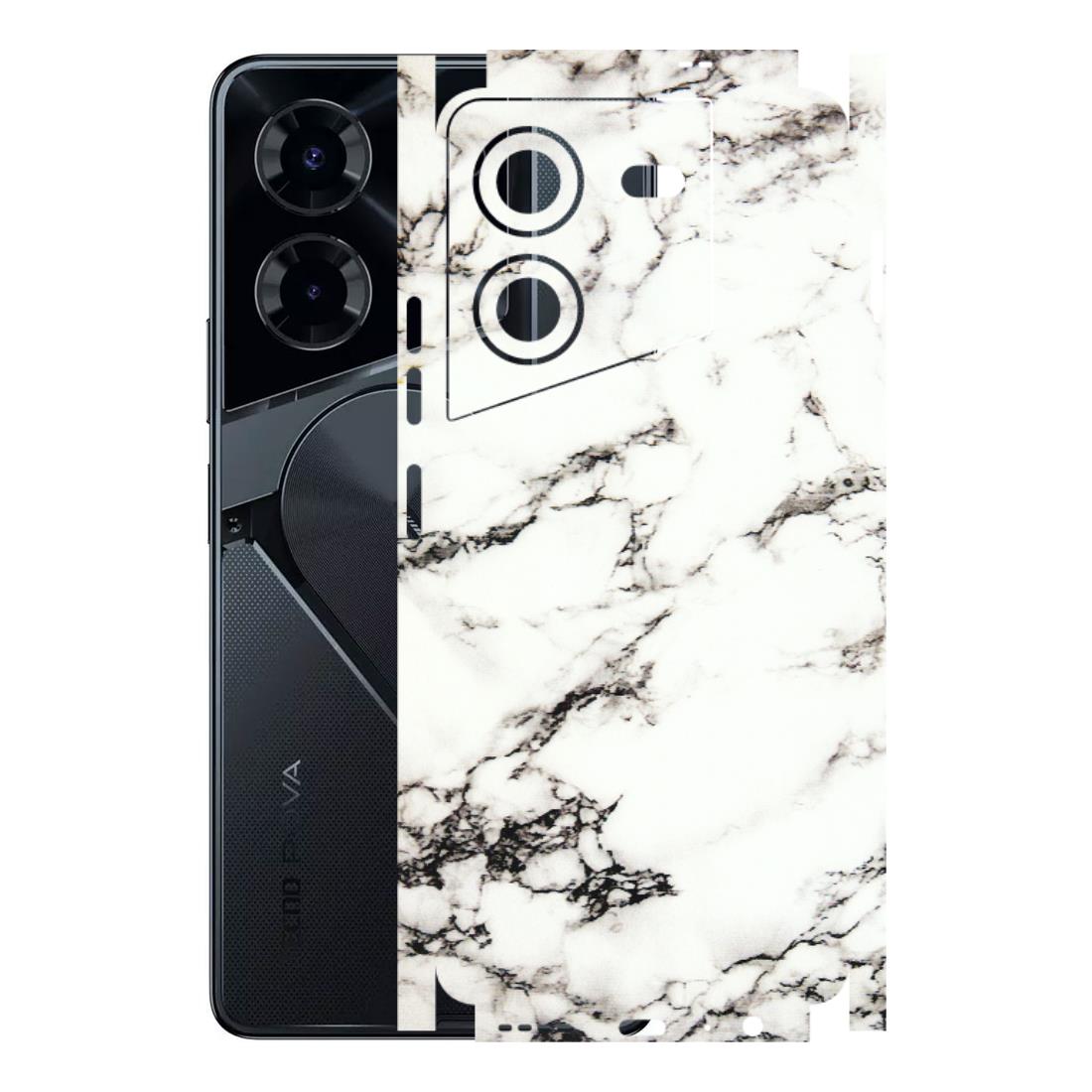 Tecno Phone Skins (All Models) - Black and White Marble Texture - 3D Embossed Finish (L-124) Tecno Pova 5