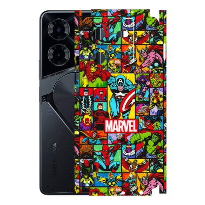 Tecno Phone Skins (All Models) - MARVELOUS Comic Characters - 3D Embossed Finish (L-129) Tecno Pova 5
