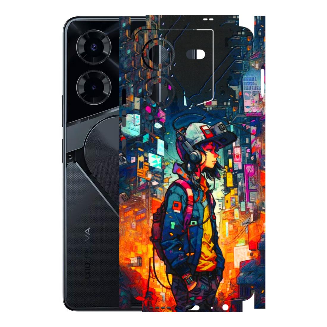 Tecno Phone Skins (All Models) - Street Anime Guy - 3D Embossed Finish (L-158) Tecno Pova 5