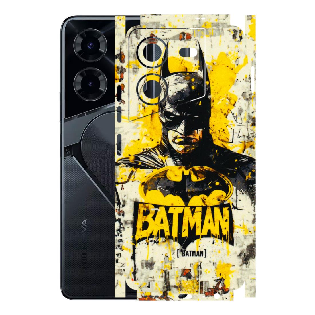 Tecno Phone Skins (All Models) - Batman Yellow BT - 3D Embossed Finish (L-304) Tecno Pova 5