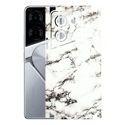 Tecno Phone Skins (All Models) - Black and White Marble Texture - 3D Embossed Finish (L-124) Tecno Pova 5 Pro(5G)