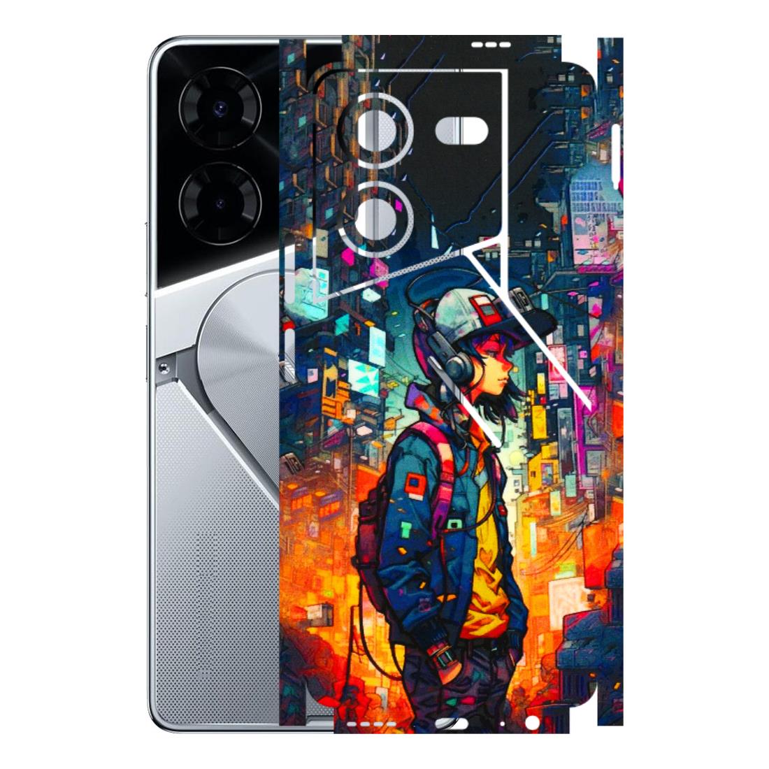 Tecno Phone Skins (All Models) - Street Anime Guy - 3D Embossed Finish (L-158) Tecno Pova 5 Pro(5G)