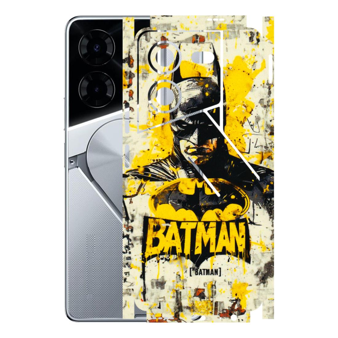 Tecno Phone Skins (All Models) - Batman Yellow BT - 3D Embossed Finish (L-304) Tecno Pova 5 Pro(5G)