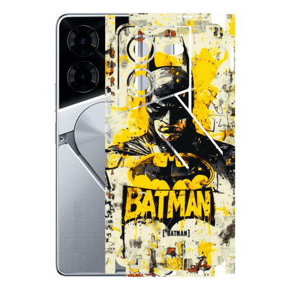 Tecno Phone Skins (All Models) - Batman Yellow BT - 3D Embossed Finish (L-304) Tecno Pova 5 Pro(5G)