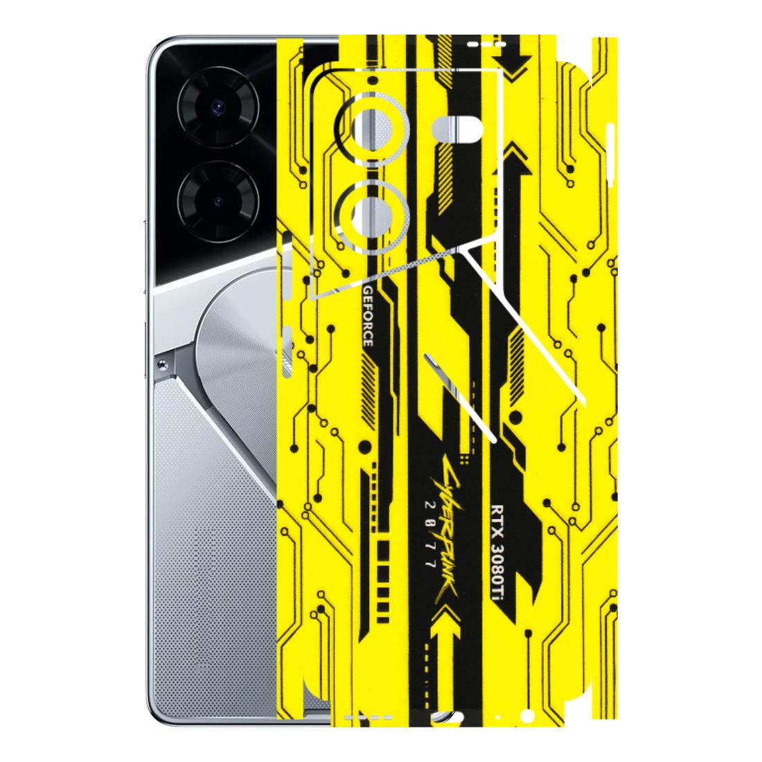 Tecno Phone Skins (All Models) - Yellow Cyberpunk - 3D Embossed Finish (L-93) Tecno Pova 5 Pro(5G)