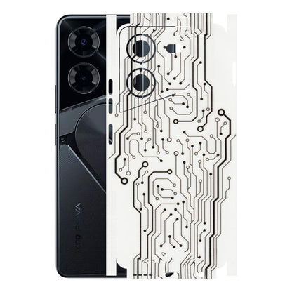Tecno Phone Skins (All Models) - Tech Circuits - Transparent Finish (T-03) Tecno Pova 5