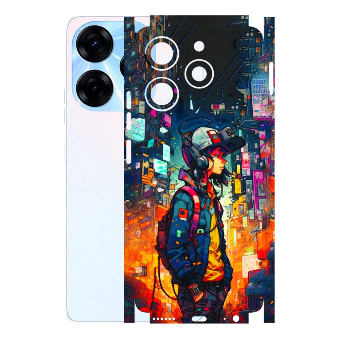 Tecno Phone Skins (All Models) - Street Anime Guy - 3D Embossed Finish (L-158) Tecno Spark 10 PRO