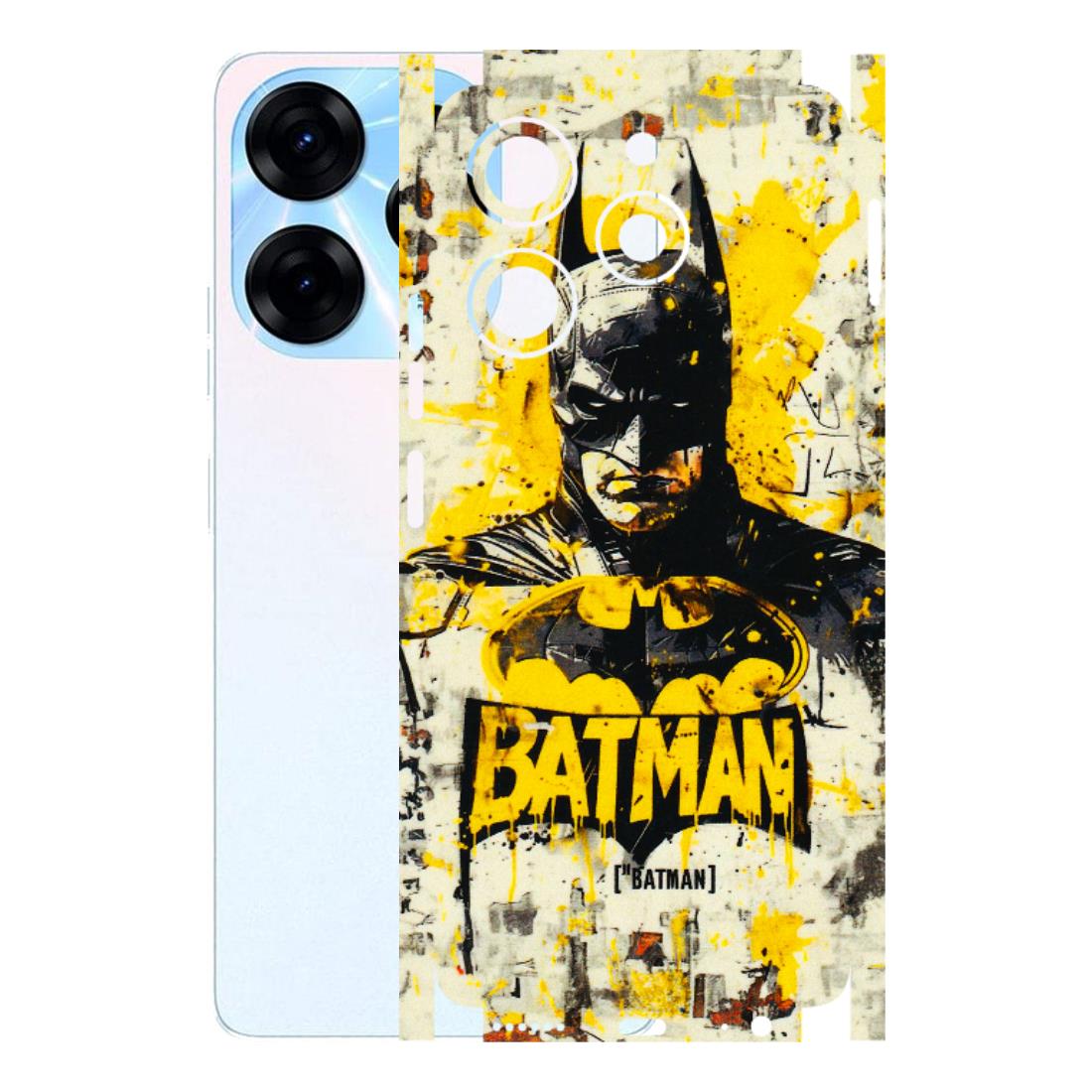 Tecno Phone Skins (All Models) - Batman Yellow BT - 3D Embossed Finish (L-304) Tecno Spark 10 PRO
